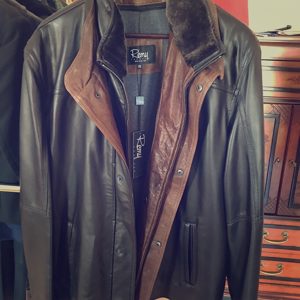 Remy Leather Coat. New with Tags!